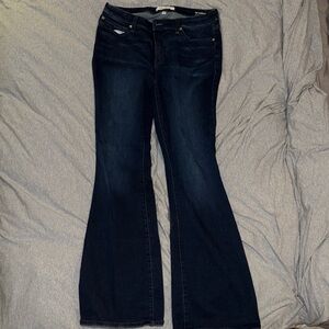 LILA RYAN Women’s Mid-Rise Micro Flare Dark Indigo Flare Jeans